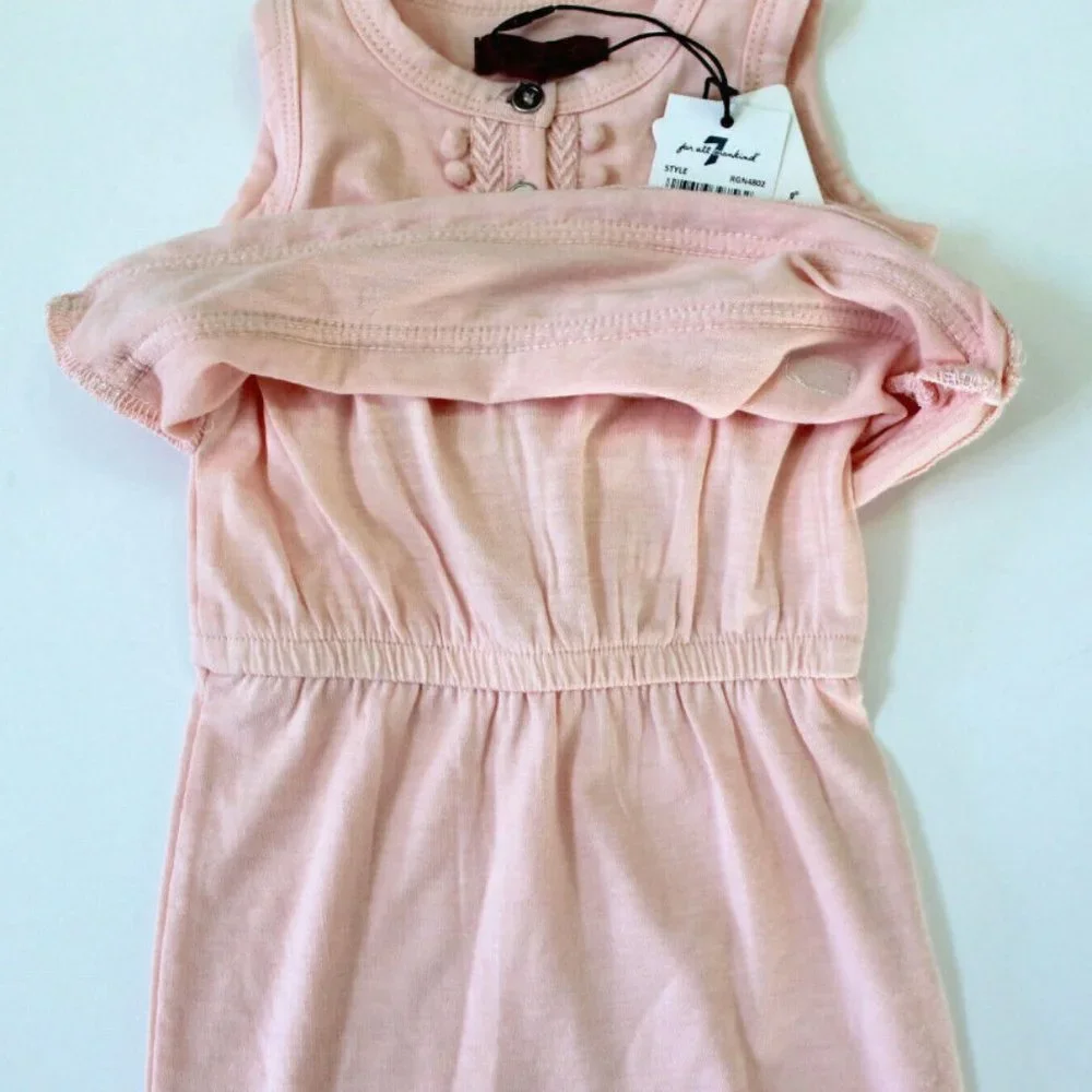 Seven 7 For All Mankind Baby Seashell Pink Overlay Bodysuit Size 6-9M